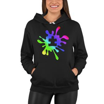 Autism Rainbow Puzzle Splatter Tshirt Women Hoodie - Monsterry