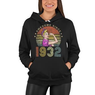 Awesome Since 1932 Vintage 1932 90Th Birthday 90 Years Old Women Hoodie - Seseable