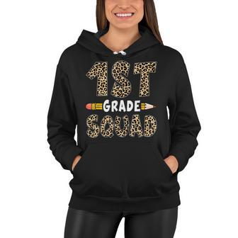 Back To School 1St Grade First Grade Squad Leopard Teacher Women Hoodie - Seseable