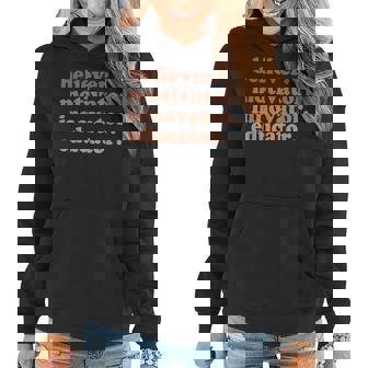 Back To School Believer Motivator Innovator Educator Teacher Women Hoodie Graphic Print Hooded Sweatshirt - Thegiftio
