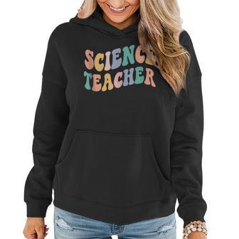 Back To School Teacher Groovy Retro Science Teacher Women Hoodie Graphic Print Hooded Sweatshirt - Thegiftio UK