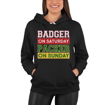 Badger On Saturday Packer On Sunday Tshirt Women Hoodie - Monsterry