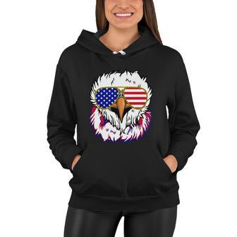 Bald Eagle With Mullet 4Th Of July American Flag Gift Women Hoodie - Monsterry CA
