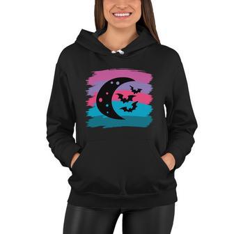 Bat Moon Funny Halloween Quote Women Hoodie - Monsterry