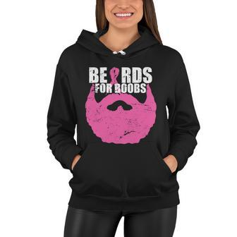 Beards For Boobs Breast Cancer Women Hoodie - Thegiftio UK