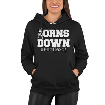 Beat Texas Horns Down Football Women Hoodie - Monsterry DE