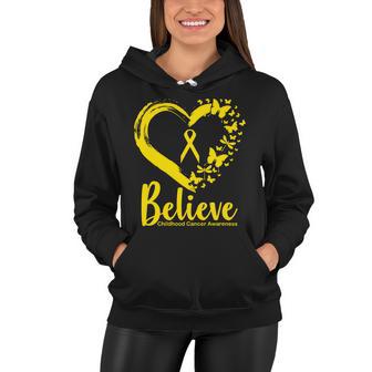 Believe Childhood Cancer Awareness Women Hoodie - Monsterry DE