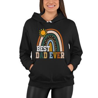 Best Dad Ever Rainbow Funny Fathers Day From Wife Daughter Gift Women Hoodie - Thegiftio UK