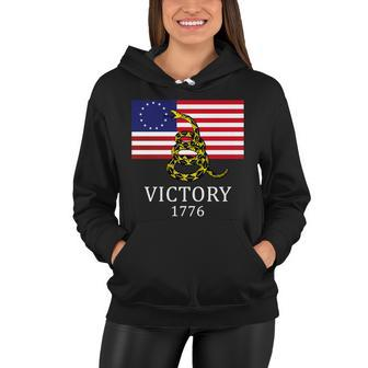 Betsy Ross Flag Dont Tread On Me 13 Colonies Women Hoodie - Monsterry DE