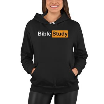 Bible Study Hub Logo Funny Sarcastic Adult Humor Women Hoodie - Monsterry CA