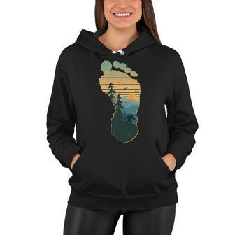 Bigfoot Wilderness Footprint Women Hoodie - Monsterry