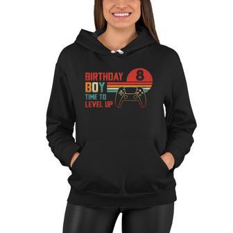 Birthday Gamer Apparel Collectionskids Birthday Boy 8 Time To Level Up Vintage Women Hoodie - Monsterry UK