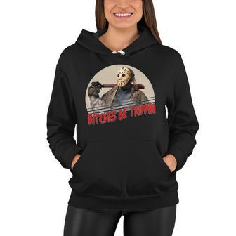 Bitches Be Trippin Horror Movie Fan Women Hoodie - Monsterry CA