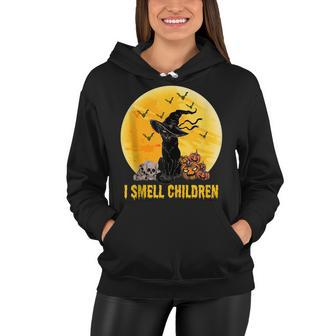 Black Cat Halloween I Smell Children Witch Witches Kitten Women Hoodie - Seseable