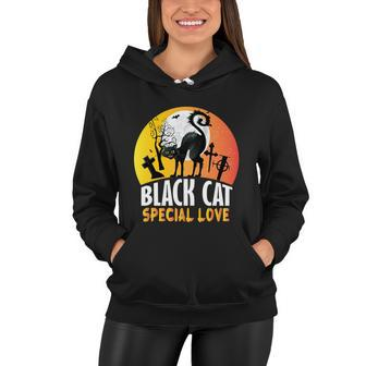 Black Cat Special Love Cat Halloween Quote V2 Women Hoodie - Thegiftio UK
