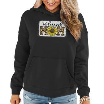 Blessed Mom Leopard Blessed Mom Sunflower Women Hoodie Graphic Print Hooded Sweatshirt - Thegiftio UK
