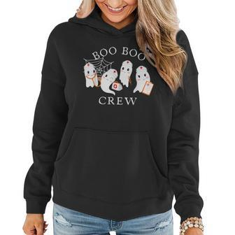 Boo Boo Crew Funny Nurse Halloween Cute Ghost Costume V3 Women Hoodie Graphic Print Hooded Sweatshirt - Thegiftio UK
