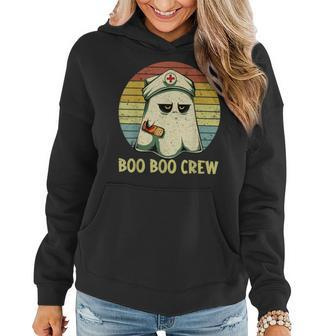 Boo Boo Crew Nurse Funny Ghost Women Halloween Nurse V2 Women Hoodie Graphic Print Hooded Sweatshirt - Thegiftio UK