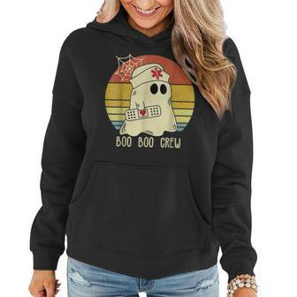 Boo Boo Crew Nurse Funny Ghost Women Halloween Nurse V4 Women Hoodie Graphic Print Hooded Sweatshirt - Thegiftio UK