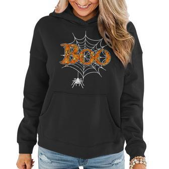 Boo Web Spider Halloween Day Party Trick Or Treat Women Hoodie - Thegiftio UK