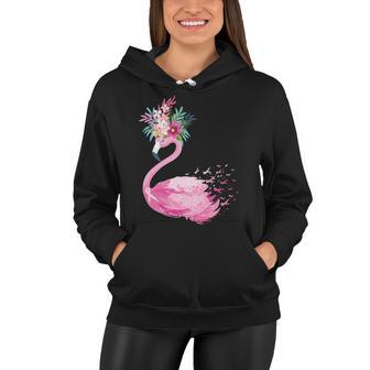 Breast Cancer Awareness Flamingo Floral Women Hoodie - Monsterry