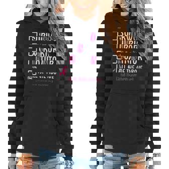 Breast Cancer Survivor Warrior Motivator All Of The Above Women Hoodie Graphic Print Hooded Sweatshirt - Thegiftio
