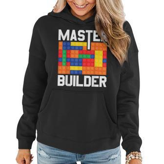 Brick Builder Funny Blocks Master Builder V3 Women Hoodie Graphic Print Hooded Sweatshirt - Thegiftio UK