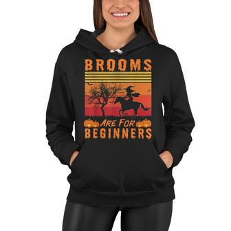 Brooms Are For Beginners Horse Witch Halloween Womens Girls Women Hoodie - Seseable