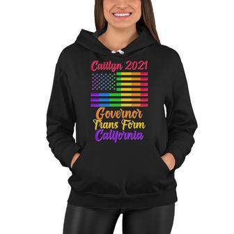 Caitlyn Jenner Governor Trans Form California Lgbt Us Flag Women Hoodie - Monsterry