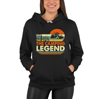 Camper Funny Camping Dad Man Myth Legend Father Vintage Women Hoodie - Monsterry UK