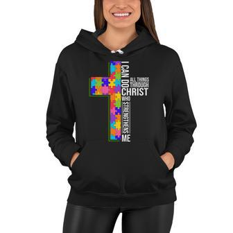 Can Do All Things Through Christ Autism Awareness Tshirt Women Hoodie - Monsterry UK