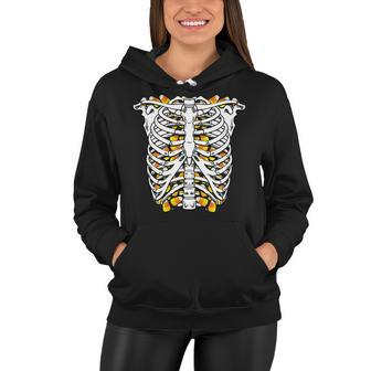 Candy Corn Skeleton Hallween Costume Tshirt Women Hoodie - Monsterry