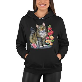 Cat And Roses Women Hoodie - Monsterry CA
