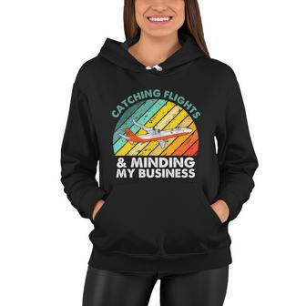 Catching Flights & Minding My Business Vintage V2 Women Hoodie - Monsterry
