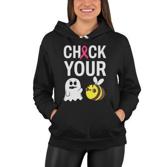 Check Your Boo Bees Breast Cancer Squad Breast Cancer Awareness Women Hoodie - Monsterry