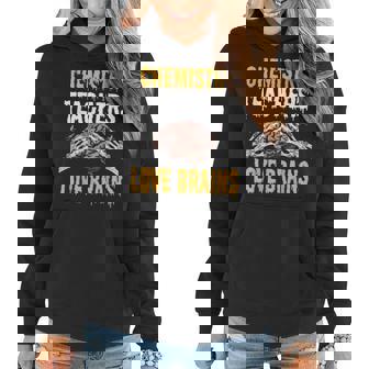 Chemistry Teachers Love Brains Funny Halloween Teacher Gift Women Hoodie Graphic Print Hooded Sweatshirt - Thegiftio