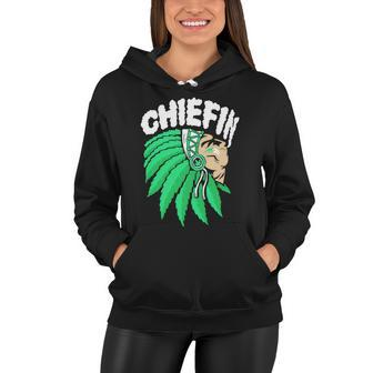Chiefin Smoke Weed Native American Women Hoodie - Monsterry