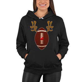 Christmas Football Reindeer Women Hoodie - Monsterry UK