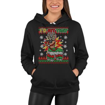 Christmas Id Hit That Llama Pinata Ugly Sweater Women Hoodie - Monsterry