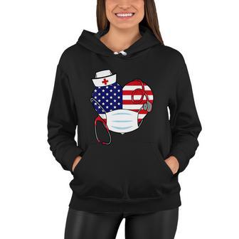 Christmas Nurse America Heart 4Th Of July Of Nurse Fun Women Hoodie - Monsterry