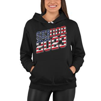 Class Of 2023 Usa Senior 2023 American Flag Women Hoodie - Seseable
