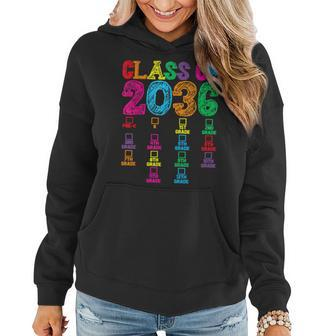 Class Of 2036 Grade Pre K Grow With Me Handprint Prek Women Hoodie Graphic Print Hooded Sweatshirt - Thegiftio UK