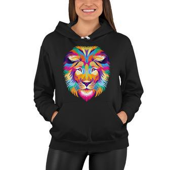 Colorful Abstract Lion Women Hoodie - Monsterry AU