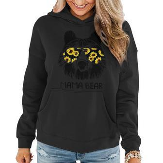 Colorful Sunflower Mama Bear Mother Bear Lover Women Hoodie Graphic Print Hooded Sweatshirt - Thegiftio UK