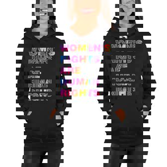 Colorful Womens Rights Are Human Rights Women Hoodie - Thegiftio