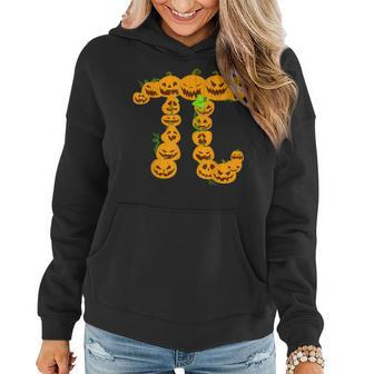 Cool Halloween Costumes Pumpkin Pi Math Lover Gifts Teacher Women Hoodie Graphic Print Hooded Sweatshirt - Thegiftio UK