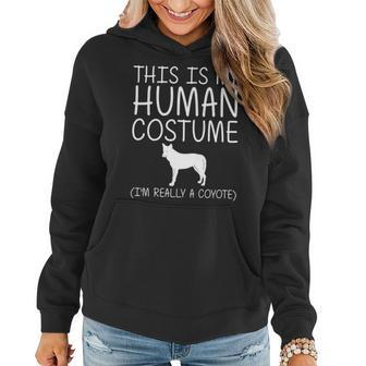 Coyote Easy Halloween Human Costume Wolf Pup Canine Diy Gift Women Hoodie Graphic Print Hooded Sweatshirt - Thegiftio UK