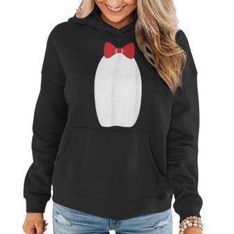 Cute Fancy Penguin Bow Tie Halloween Costume Funny Women Hoodie Graphic Print Hooded Sweatshirt - Thegiftio UK