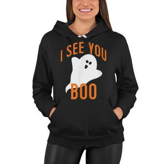 Cute Ghost Boo Funny Halloween Party Trick Or Treat Women Hoodie - Seseable