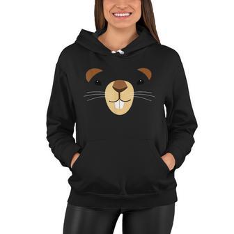 Cute Groundhog Face Women Hoodie - Monsterry